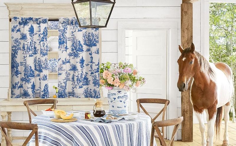 25 French Country Kitchens Designs To Inspire Your Space - Decor Hint Toile Fabric Accents