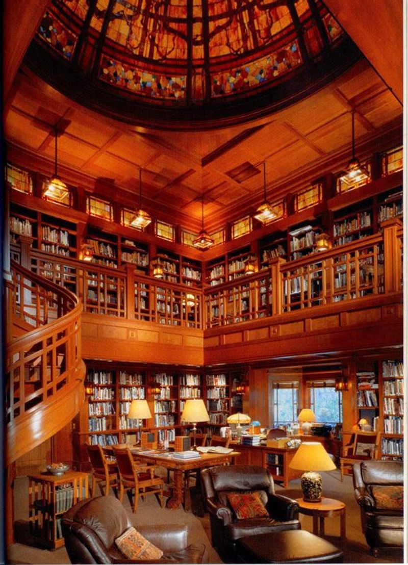 18 Photos That Show Inside A Mansion That Belonged To One Of America’s Wealthiest Families - Decor Hint Massive Library with Floor-to-Ceiling Bookshelves