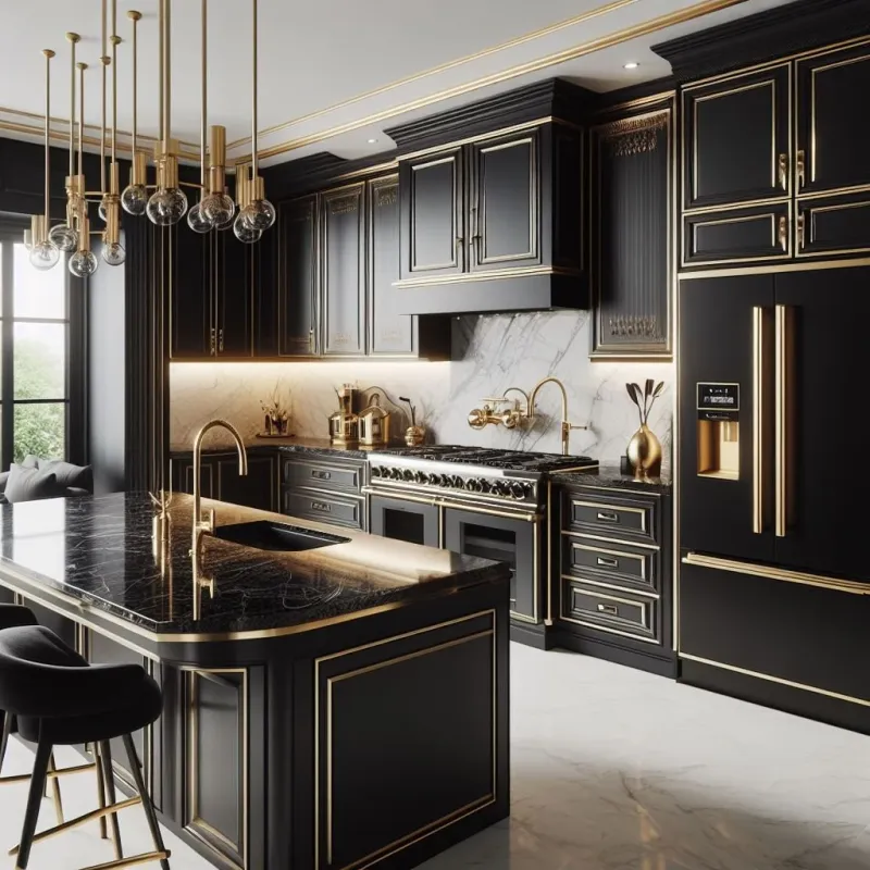The 13 Paint Tricks Designers Swear By For A More Luxurious Kitchen - Decor Hint Metallic Accents