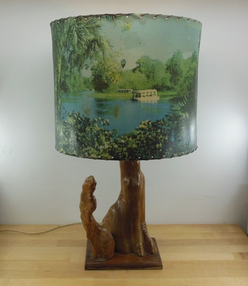 Hand-Painted Cypress Knee Lamps