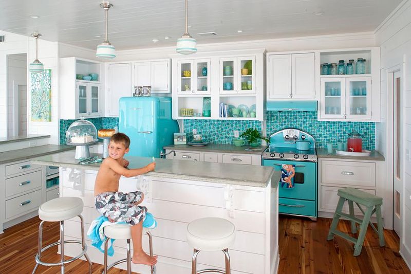 17 Blue Kitchen Cabinets That Display Elegance And Good Taste - Decor Hint Robin's Egg Blue Vintage Charm