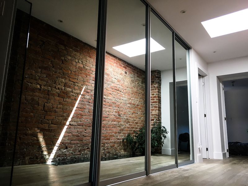 Mirrored closet doors