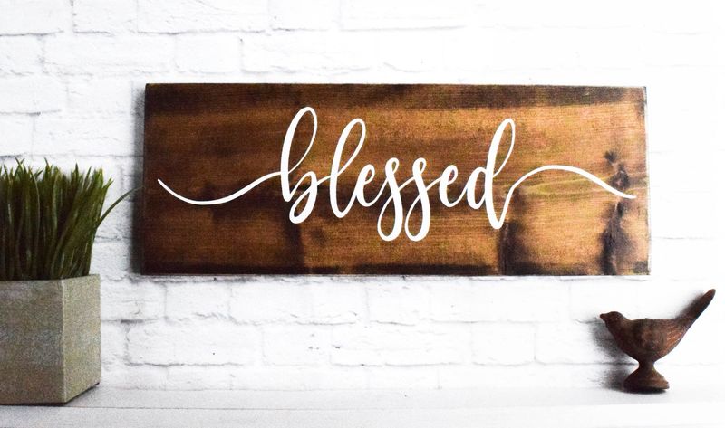 Say Goodbye To These 11 Farmhouse Fads And Please Ditch These 6, Too - Decor Hint Word Art Signs (“Gather,” “Blessed”)
