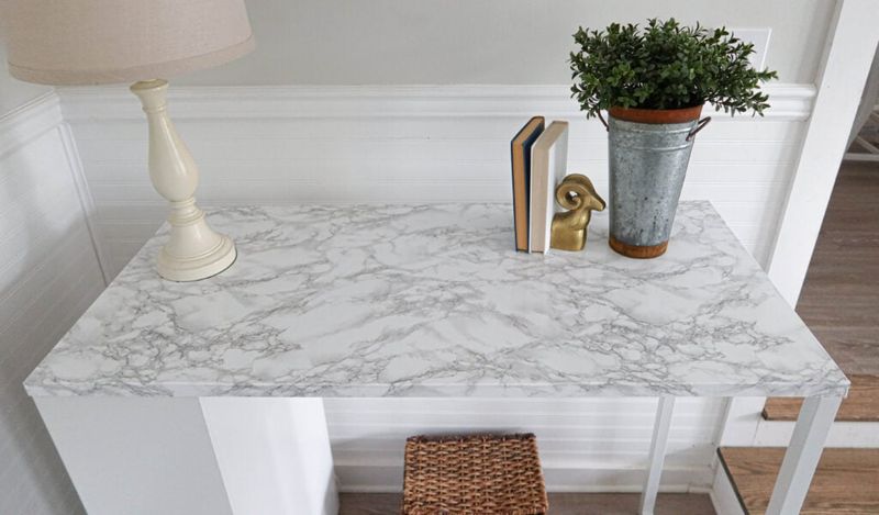 8 Affordable Things Interior Designers Always Buy From The Home Depot - Decor Hint Faux Marble Contact Paper