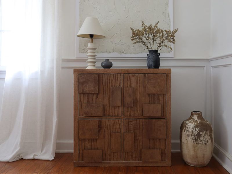 22 Clever IKEA Hacks That Don't Look Like IKEA At All - Decor Hint Velvet-Covered KALLAX Shelving Unit