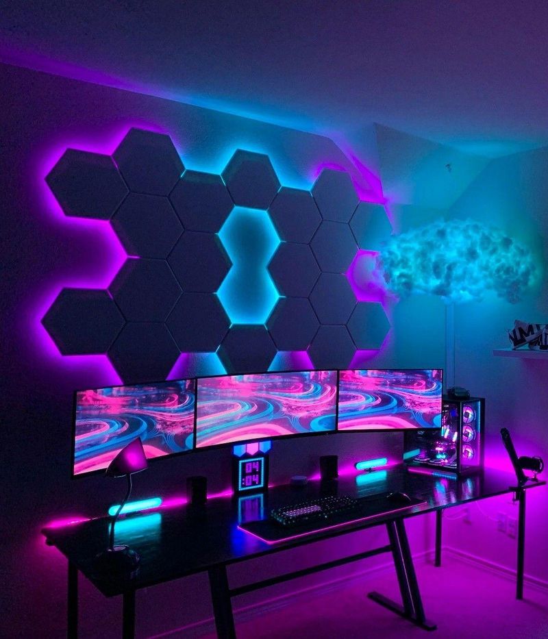 12 Home Designs Focus On Gamers With Clever Mix Of Comfort And Style To Level Up Space (Floor Plans Included) - Decor Hint Ambient Lighting with Smart Control