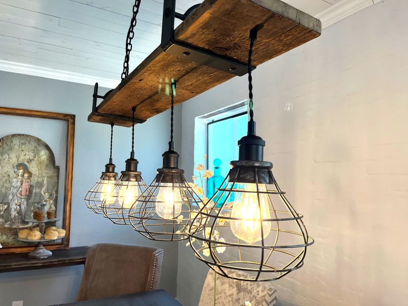Modern Meets Rustic Lighting Designs Common In Arizona Homes - Decor Hint Reclaimed Wood Chandeliers With Metal Accents