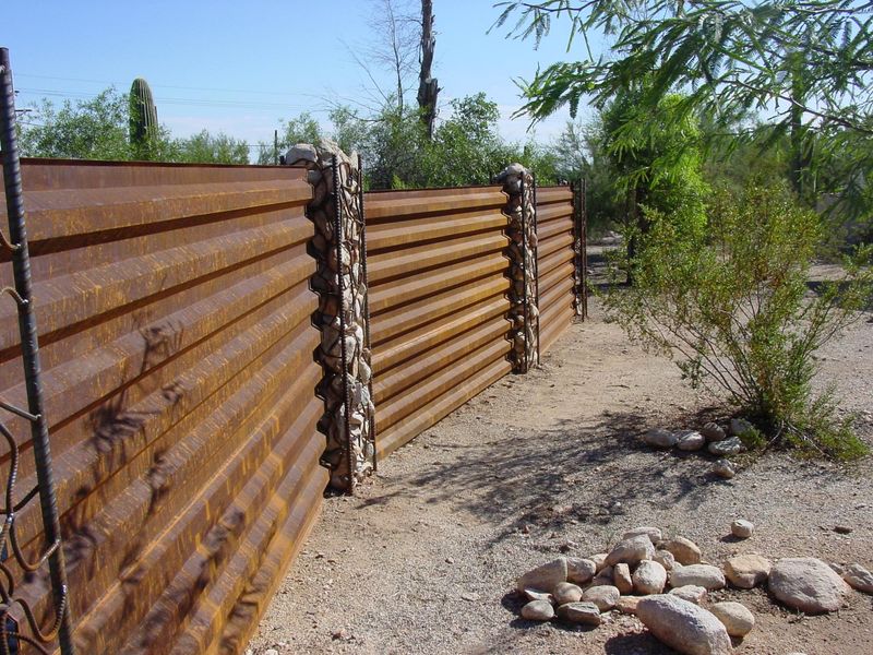17 Backyard Fence Ideas For Privacy In Style - Decor Hint Weathered Corrugated Metal Panels