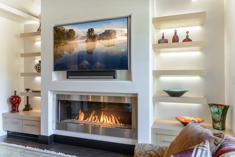 TV above the fireplace