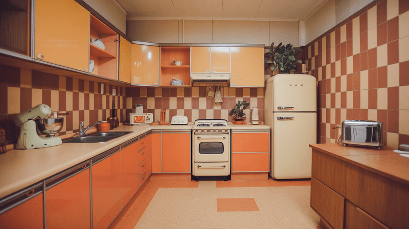 16 Vintage 1970s Kitchen Designs That Will Make You Feel Nostalgic - Decor Hint Laminate Countertops With Bold Patterns