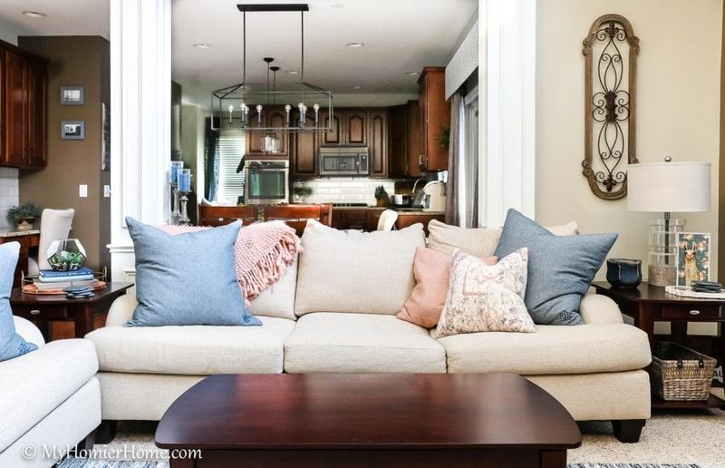 26 Living Room Design Tweaks That Feel Custom (But Aren't Pricey) - Decor Hint Mix Pillow Sizes And Shapes