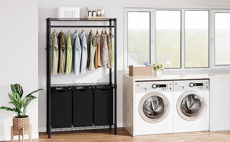 25 Corner Solutions That Turn Dead Space Into Your Favorite Spot - Decor Hint Corner Laundry Sorting Station