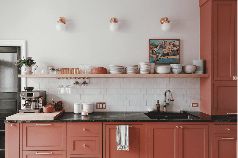 9 Underrated Paint Colors Designers Always Use In Kitchens (And 9 They Say To Stay Away From) - Decor Hint Muted Terracotta
