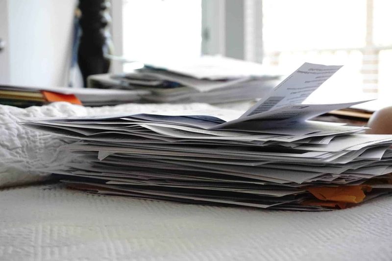 Cluttered Piles of Mail or Papers
