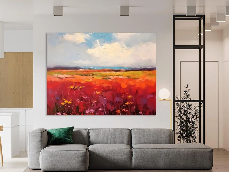 16 Small Living Room Makeover Ideas That Look Expensive (But Aren't) - Decor Hint Use Large-Scale Art Pieces