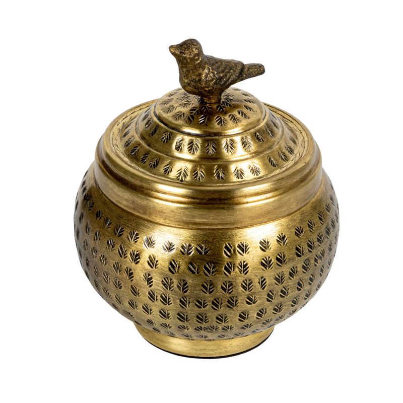 These 18 Spring Home Decor Picks Instantly Cheer Up Any Room Starting at $10 - Decor Hint Hammered Brass Bird Canister