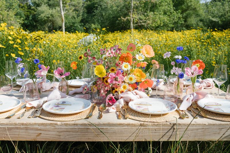 9 Simple, Chic Ideas To Give Your Garden Party A Stunning Wow Factor - Decor Hint Wildflower Tablescapes
