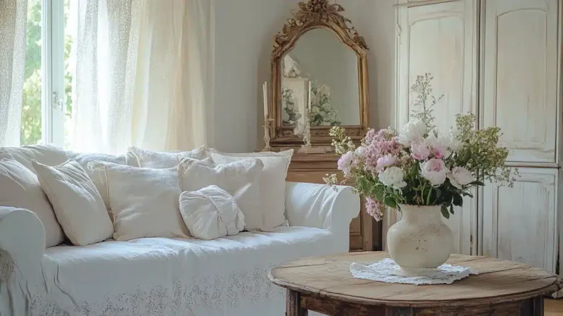Designers Swear By These 19 French Country Living Room Tricks - Decor Hint Including Fresh Flowers And Greenery