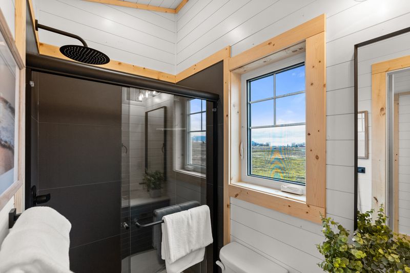 Classic Americana Meets Tiny Living In The Tulameen Tiny Home - Decor Hint Bathroom Details