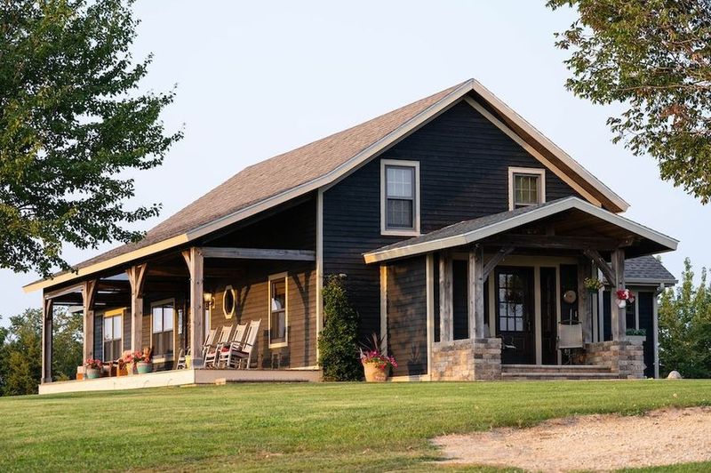 Modern Farmhouse Vibes: 11 Outdoor Looks Borrowed From 2025's Best Iowa Homes - Decor Hint Rustic Wooden Porch Beams
