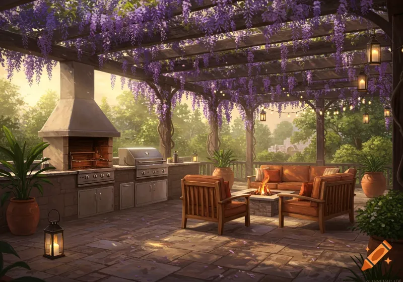 Pergolas Draped With Flowering Vines