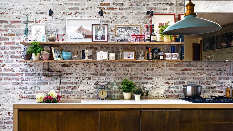 Open Shelves with Clutter (Messy Mistake)