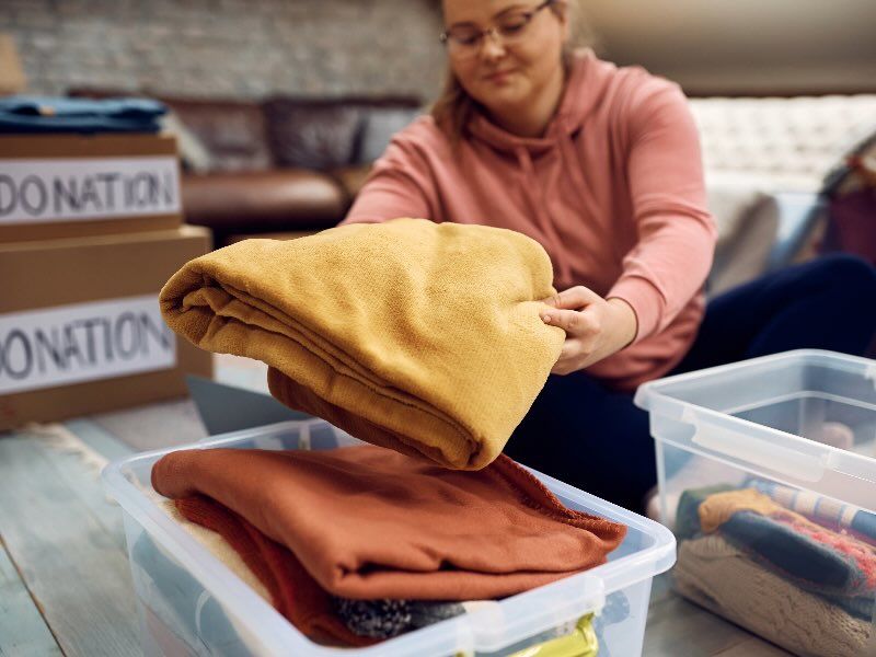 Stop Hoarding 21 Ways To Finally Declutter Your Home - Decor Hint Keep a Donation Box Handy
