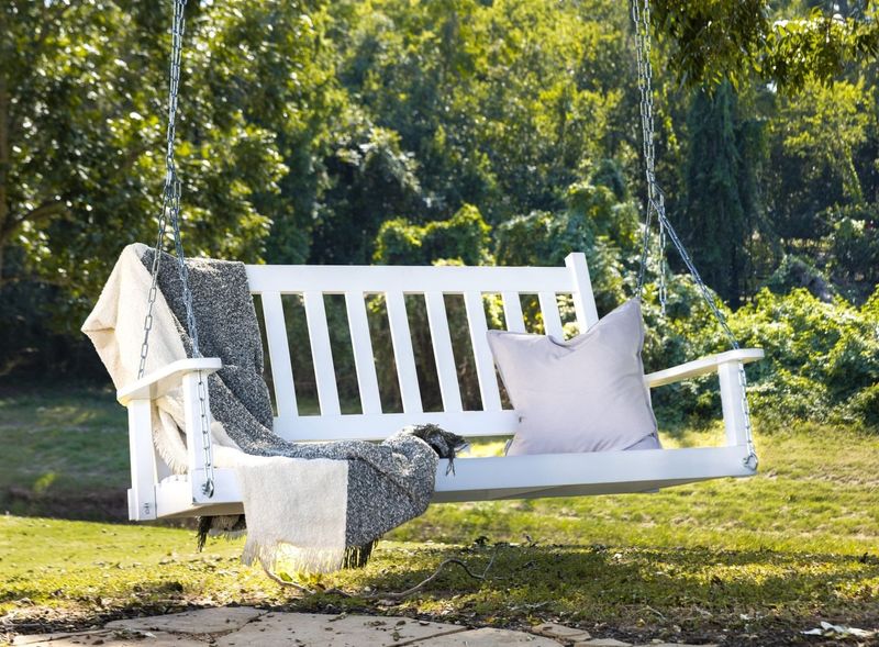 11 Gorgeous Garden Benches For Your Backyard Escape - Decor Hint Swing Seat Serenity