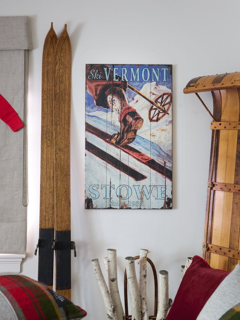 Vintage ski lodge decor