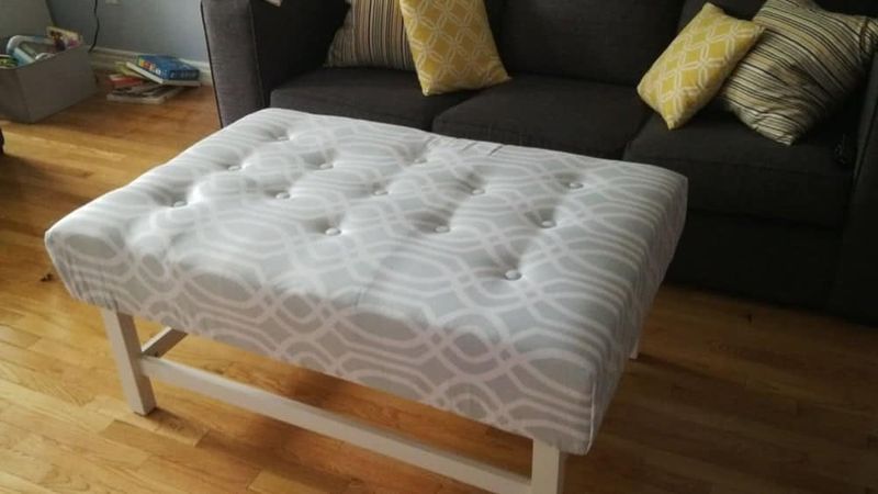 22 Clever IKEA Hacks That Don't Look Like IKEA At All - Decor Hint Upholstered Ottoman Hack From IKEA Items
