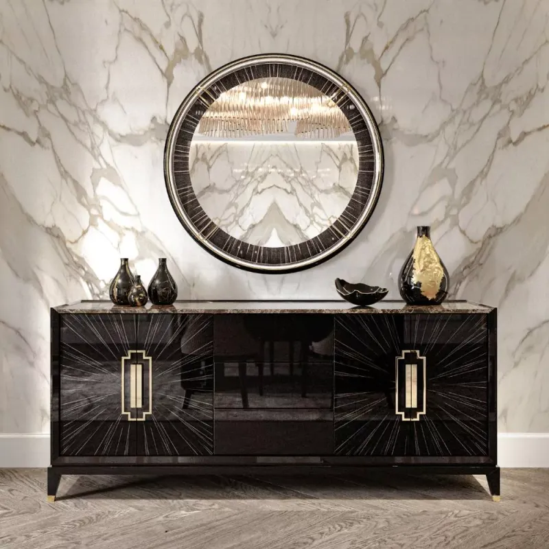 10 Eclectic Decor Tips I'm Stealing From This Stunning "Gatsby House" - Decor Hint Integrate black lacquered furniture pieces
