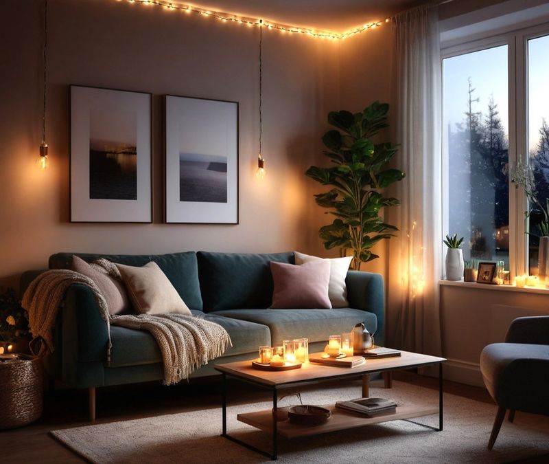 14 Must-Have Items For A Cozy Stylish Living Room - Decor Hint Warm Ambient Lighting