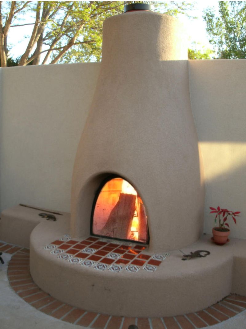 Kiva-Style Outdoor Fireplaces