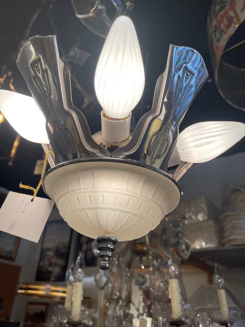 Chrome and Glass Light Fixtures