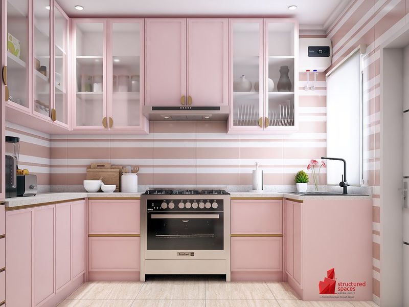 16 Colors To Paint Your Small Kitchen Cabinets That Aren't Just White - Decor Hint Blush Pink