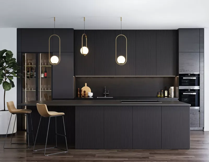 10 Designer-Approved Kitchen Cabinet Color Ideas Plus 10 Colors To Avoid - Decor Hint High-Gloss Black