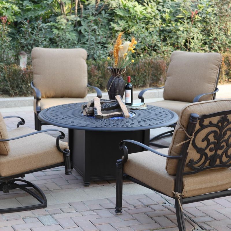 California Dreamin Outdoor Dining Setups From Santa Barbara Homes - Decor Hint Fire Pit Seating with Low-Profile Dining Accents