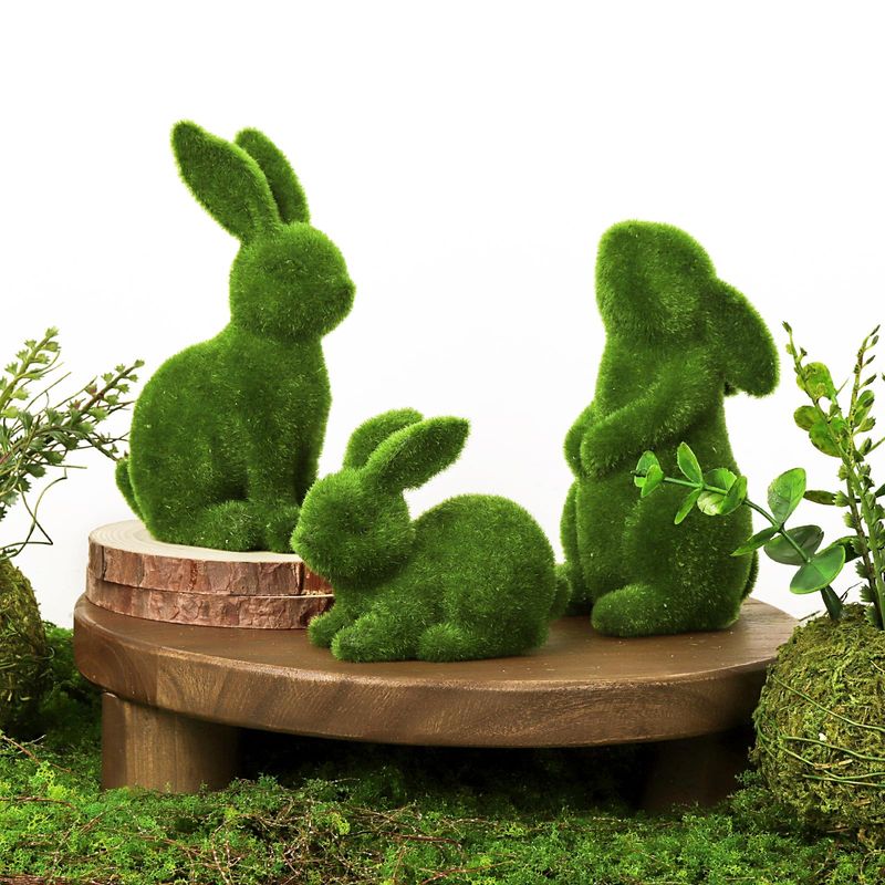 These 18 Spring Home Decor Picks Instantly Cheer Up Any Room Starting at $10 - Decor Hint Moss Easter Bunny Set