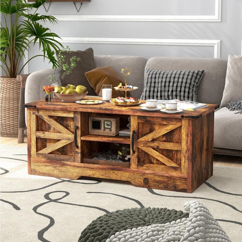 15 Functional And Stylish Farmhouse Living Room Ideas (Plus 5 You Will Absolutely Love) - Decor Hint Distressed wood coffee tables