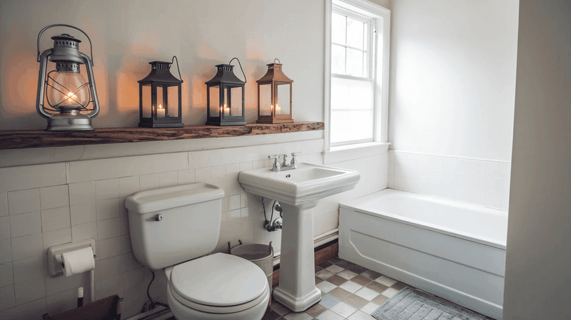 19 Smart Ways To Use That Space Above The Toilet - Decor Hint Hanging Lanterns Or Sconces