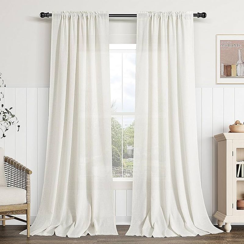 15 Functional And Stylish Farmhouse Living Room Ideas (Plus 5 You Will Absolutely Love) - Decor Hint Linen or cotton curtains