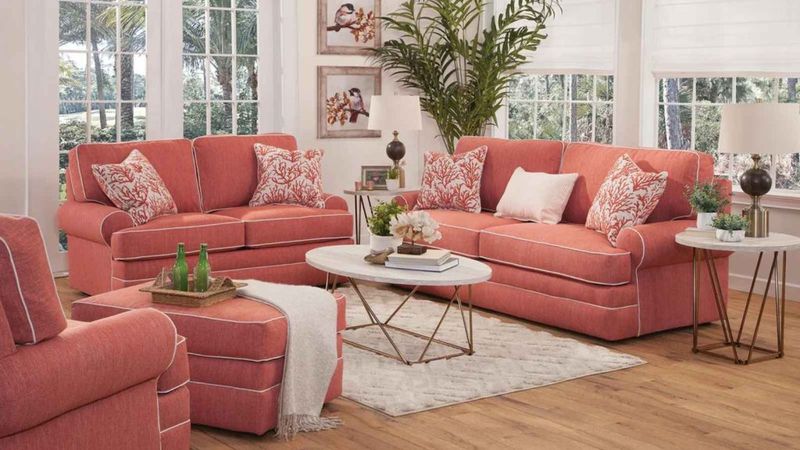 10 Old-Fashioned Couch Colors That Are Aging Your Living Room, And 10 To Pick Instead - Decor Hint Peach: Miami Vice No More