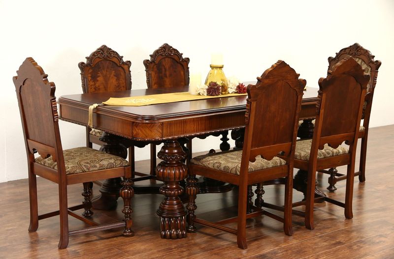 Dark Wood Furniture with Traditional Carvings
