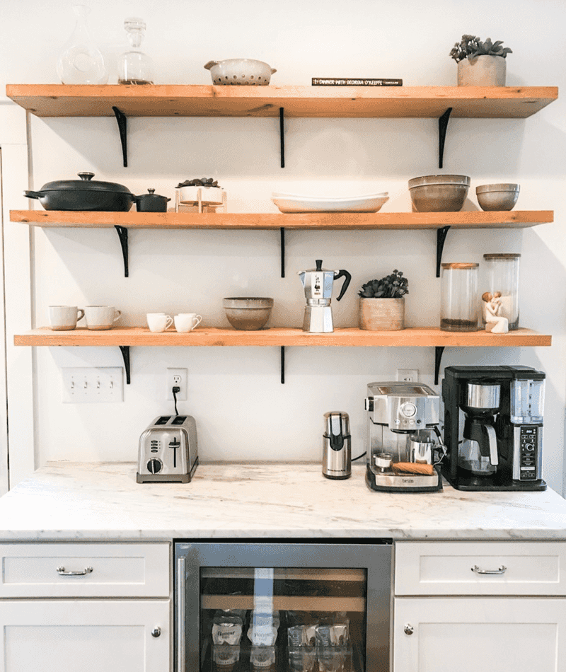 11 Simple Changes That Make A Small Kitchen Feel Spacious - Decor Hint Opt for Open Shelving