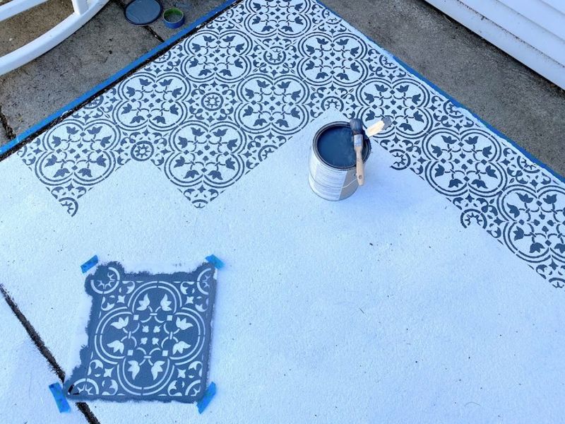 DIY The Ohio Way: 11 Weekend Projects To Tackle At Home - Decor Hint Stencil A Concrete Patio Or Walkway