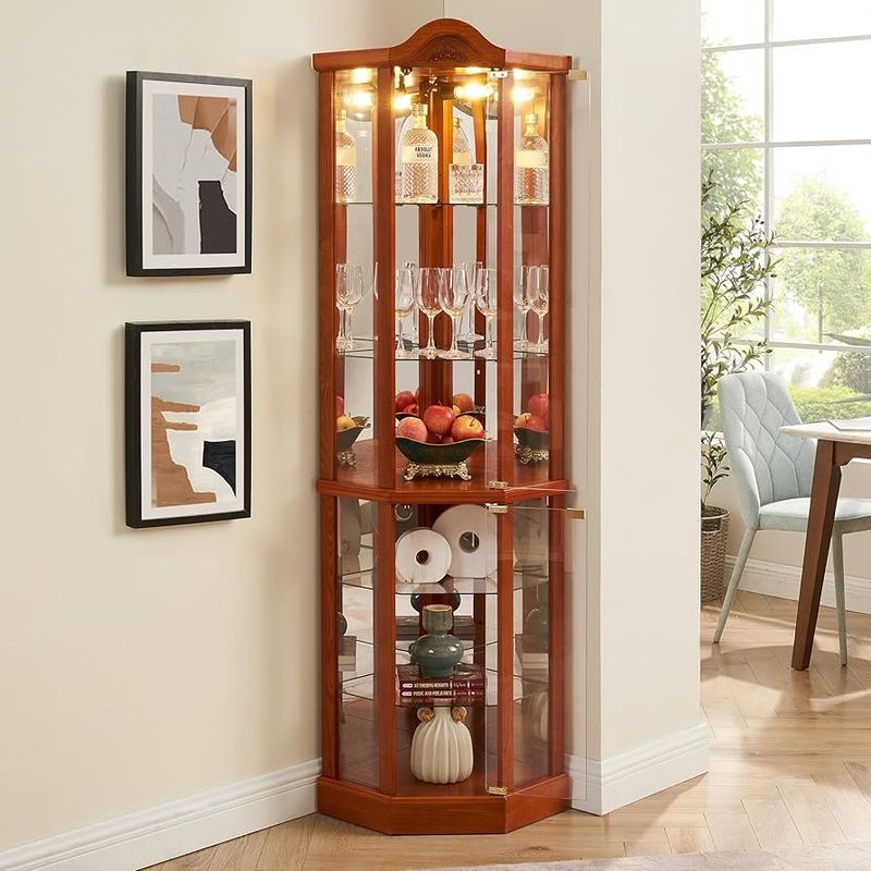 25 Corner Solutions That Turn Dead Space Into Your Favorite Spot - Decor Hint Corner Display Cabinet