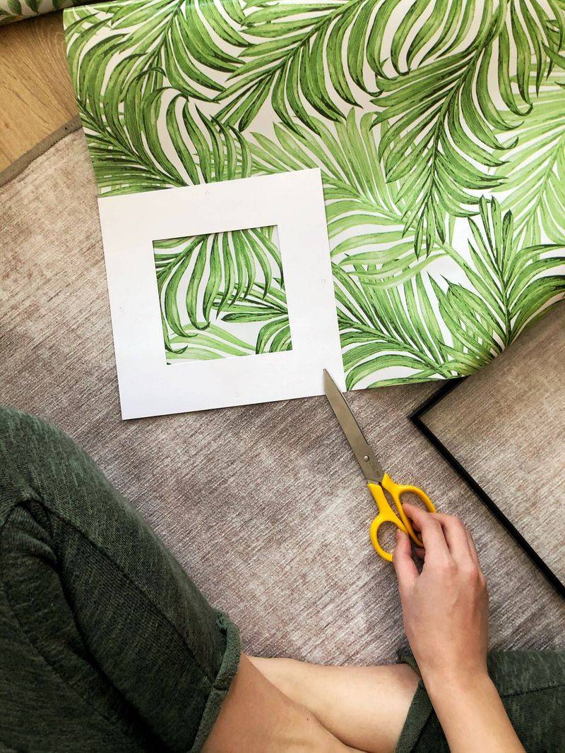 18 Decor Ideas That Don't Cost Much - Decor Hint Frame Wrapping Paper or Fabric as Art
