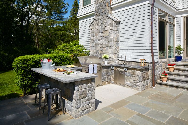 Stone Surround Grill Island