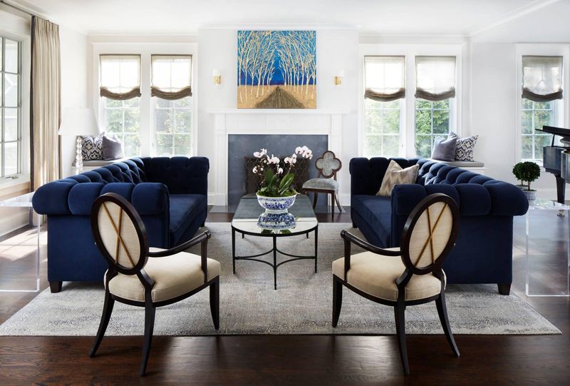 8 Gorgeous Couch Colors To Try And 3 More That Will Never Go Out Of Style - Decor Hint Navy Blue Anchors Your Space