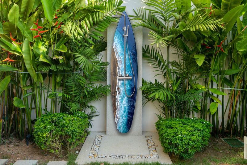 12 Coastal-Inspired Curb Appeal Ideas Seen In California Homes (And 3 That Are Losing Charm Fast) - Decor Hint Surfboard Garden Art